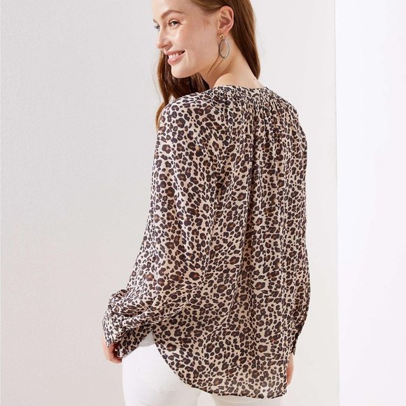 loft leopard print blouse